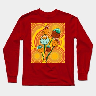 Retro Flowers Abed Long Sleeve T-Shirt